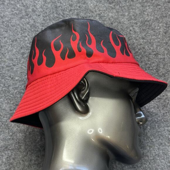 Bucket Hat - Flames, Novelty Hat, Reversible, Hippie Hat Guy Fieri Inspired Rare - Picture 2 of 8